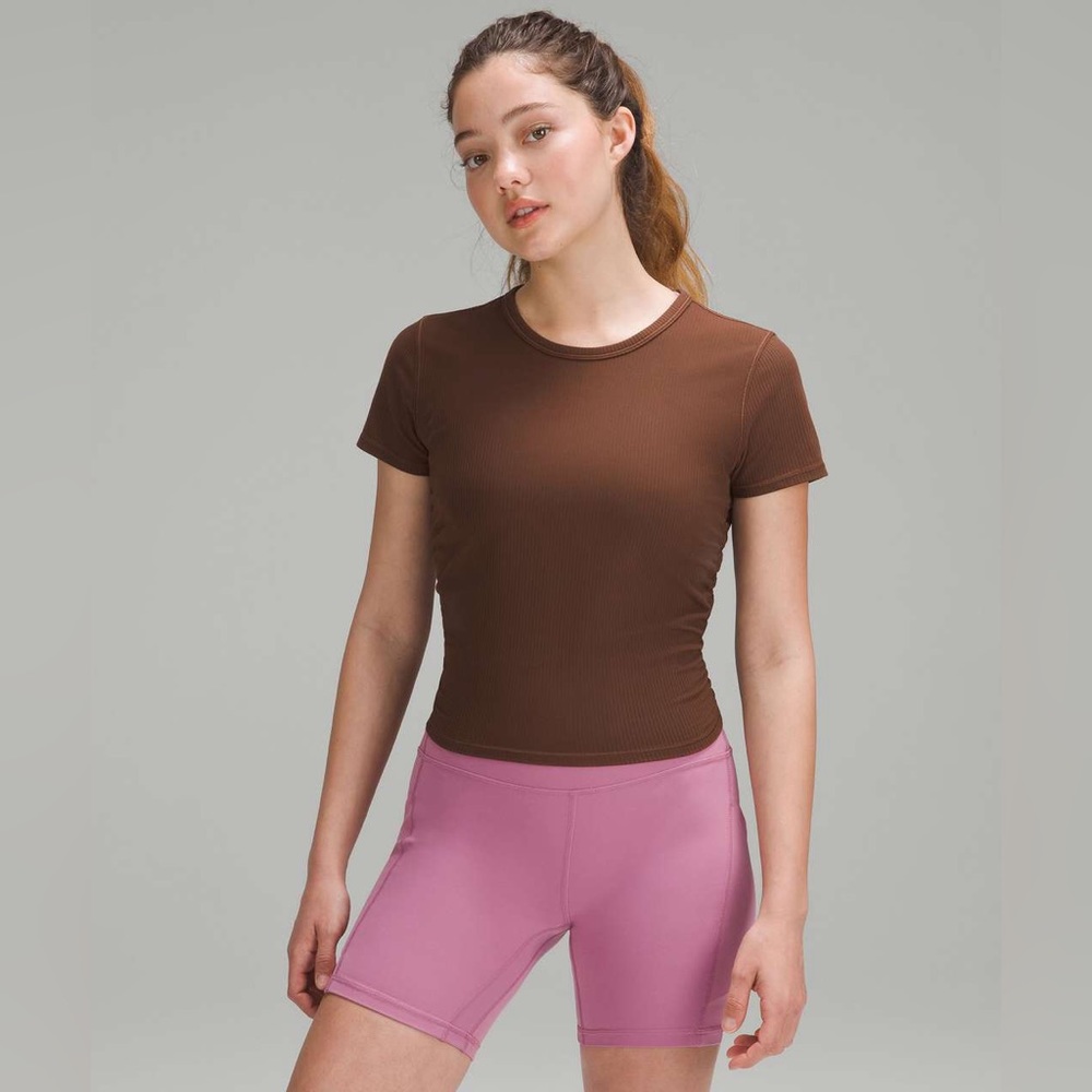 Lululemon All It Takes Ribbed Nulu Tee size 2 Java